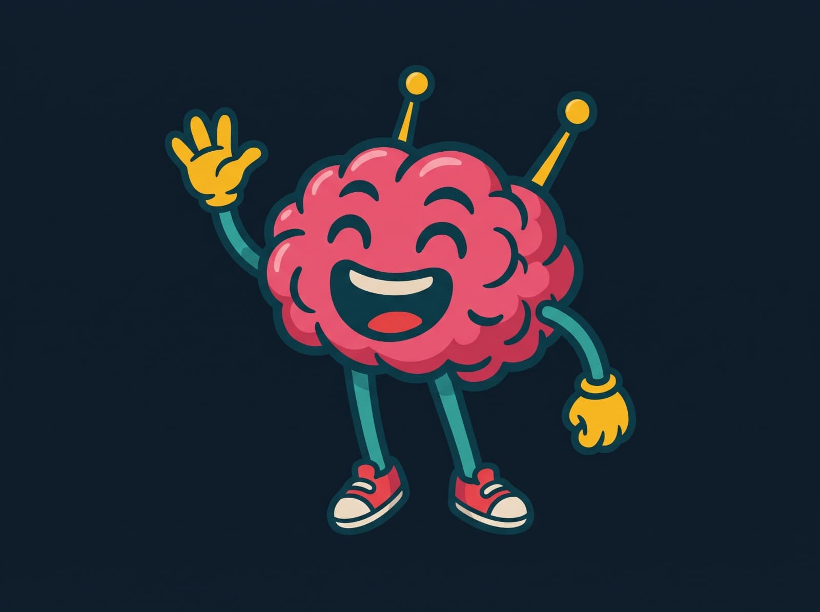 NeuroBrain, o mascote do NeuroRace, acenando